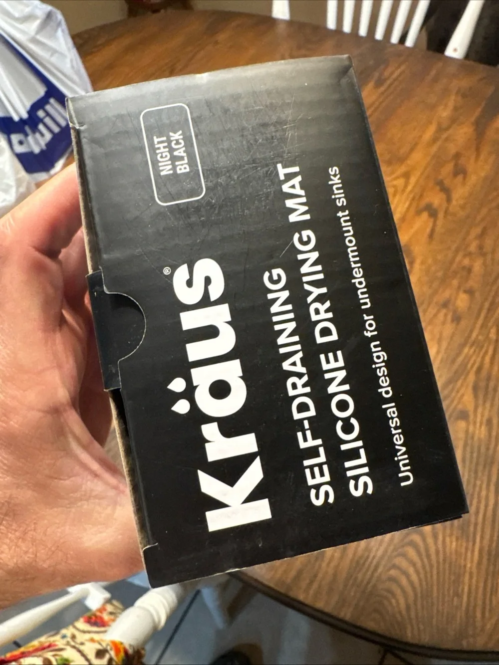 Kraus Self-Draining Silicone Drying Mat Night Black 14-3/4”x8-1/8”x1/2” KDM-10NB